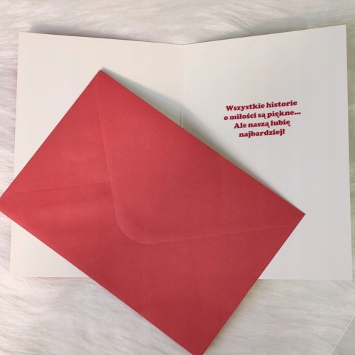 Kartka walentynkowa MIŁOŚĆ to ja i Ty, Walentynka, Pocztówka z tekstem