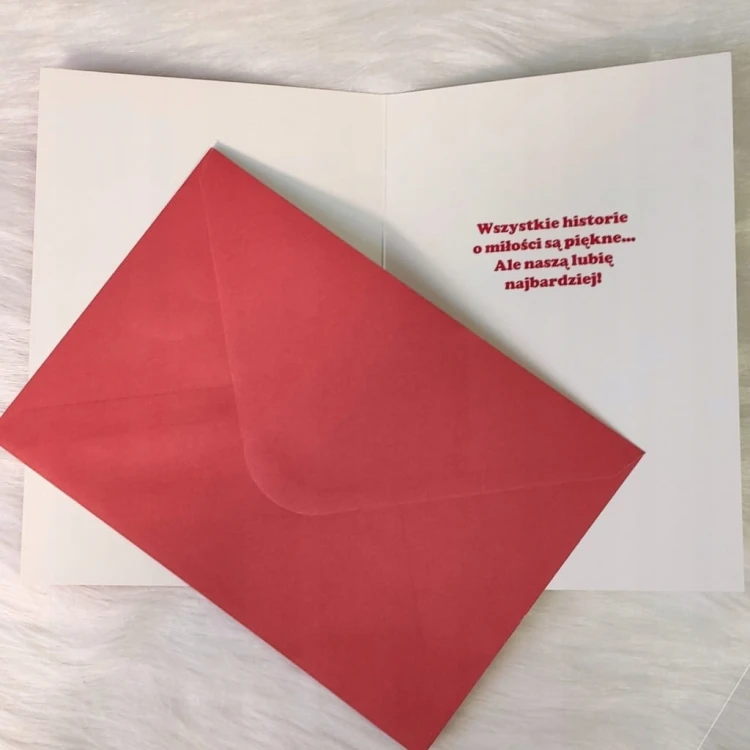 Kartka walentynkowa MIŁOŚĆ to ja i Ty, Walentynka, Pocztówka z tekstem
