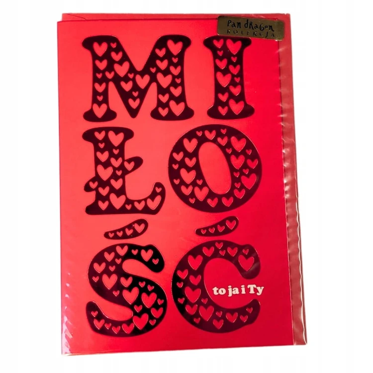 Kartka walentynkowa MIŁOŚĆ to ja i Ty, Walentynka, Pocztówka z tekstem