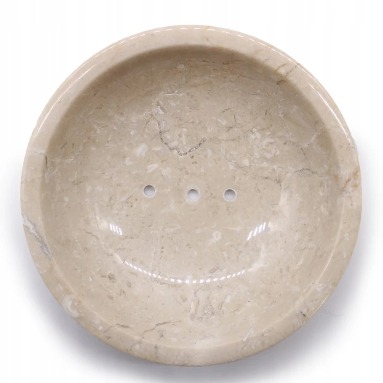 Mydelniczka marmur miodowy na umywalkę i wannę do mydeł w kostce