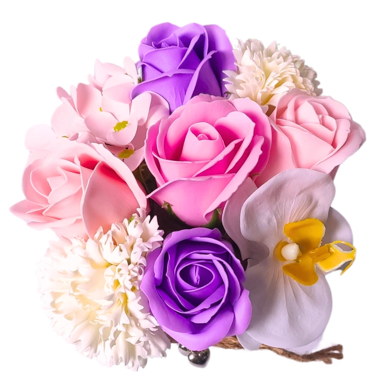 Bukiet mydlany w metalowej osłonce, prezent dla nauczyciela