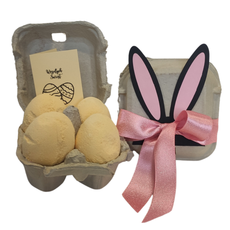 Musujące Jajka do Kąpieli z Nutą banana 4 szt., Kule do kąpieli na prezent