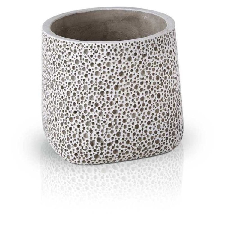 Ceramiczna osłonka do doniczek biała w kropki, doniczka do kwiatów