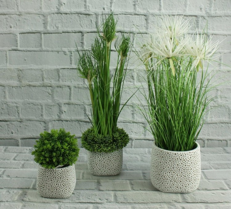 Ceramiczna osłonka do doniczek biała w kropki, doniczka do kwiatów