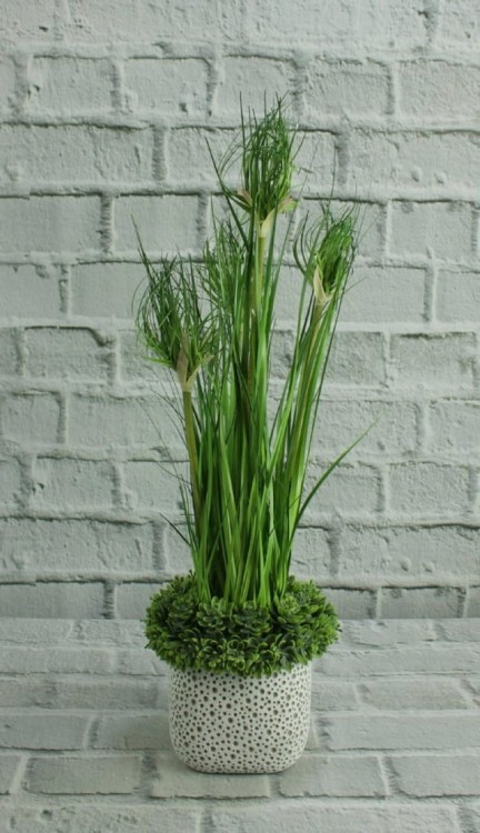 Ceramiczna osłonka do doniczek biała w kropki, doniczka do kwiatów