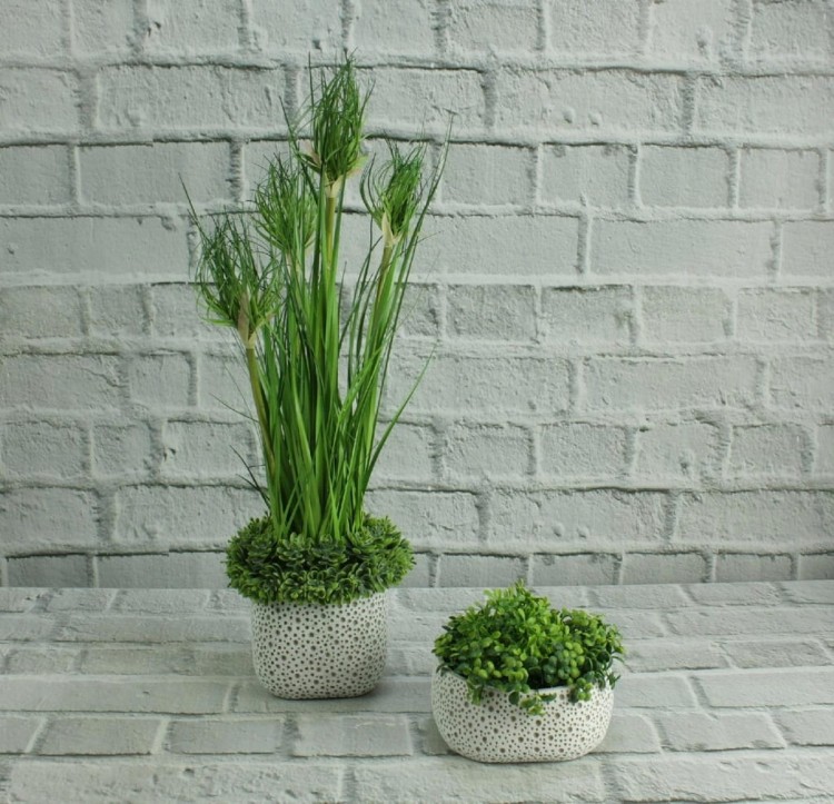 Ceramiczna osłonka do doniczek biała w kropki, doniczka do kwiatów